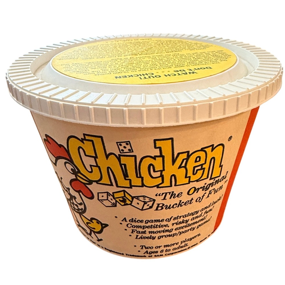 Vintage Chicken The Original Bucket of Fun Dice Game Strategy Party 1990s Set